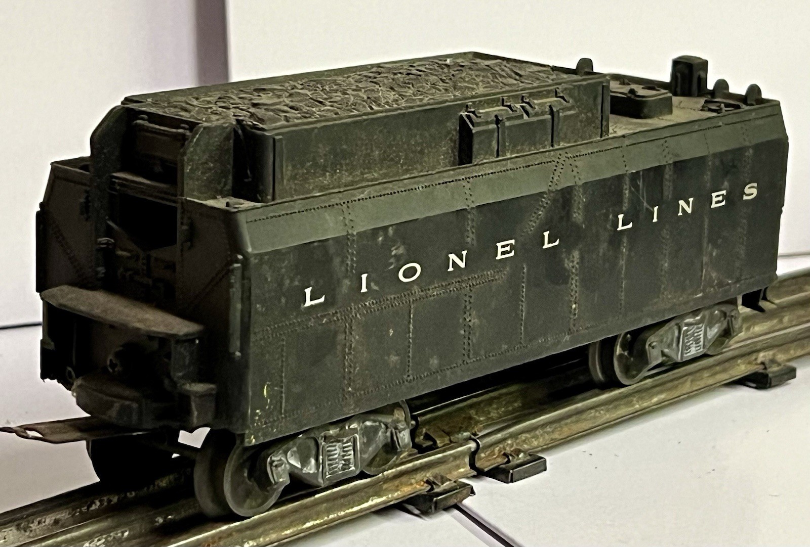 Vintage Metal Steam Locomotive Engine w/ Lionel Whistle Coal Tender Train Pair