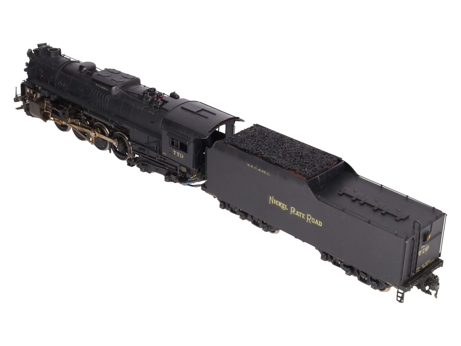 US Hobbies O 2-Rail Brass NKP 2-8-4 Steam Locomotive & Tender #779 – Painted/Box