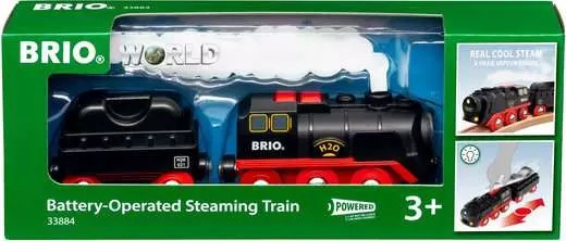 【DDP for US】BRIO WORLD Battery Operated Steaming Train #33884 ‘Real Cool Steam’
