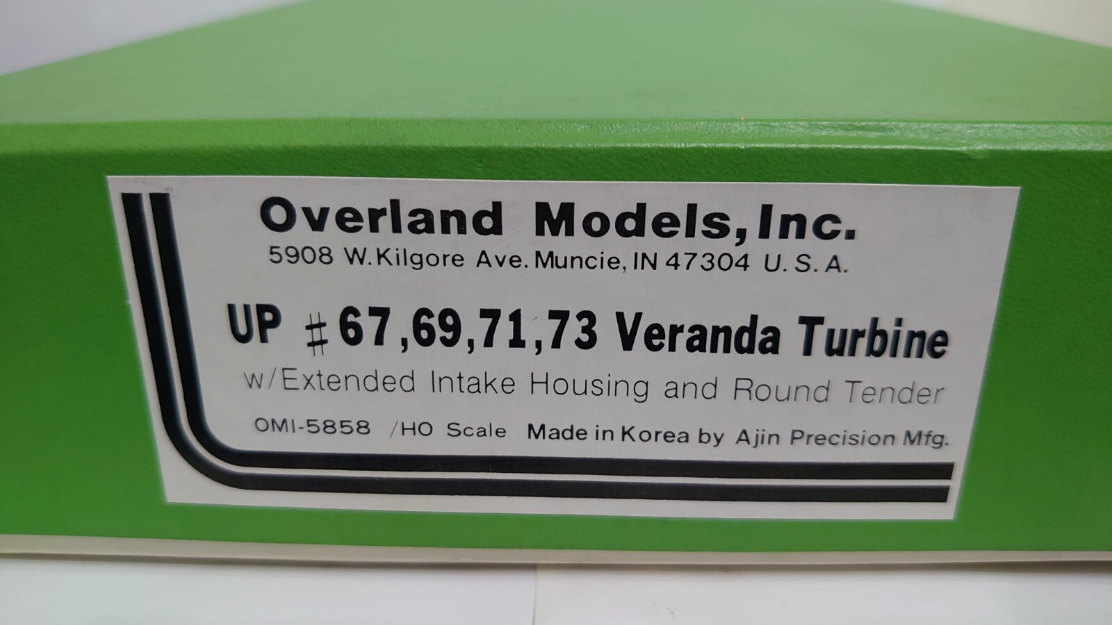 Overland (OMI) Brass Union Pacific Veranda Turbine – HO scale