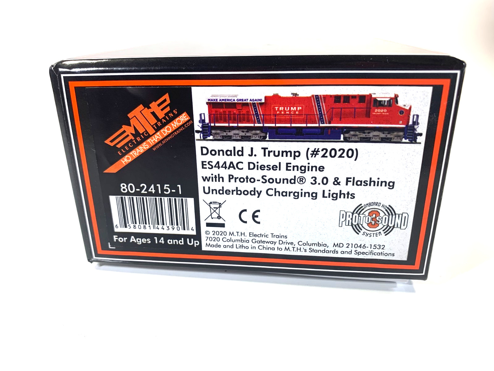 HO MTH 80-2415-1 Trump ES44AC Diesel #2020 w/ Proto 3.0 & Flashing Lights /Voice