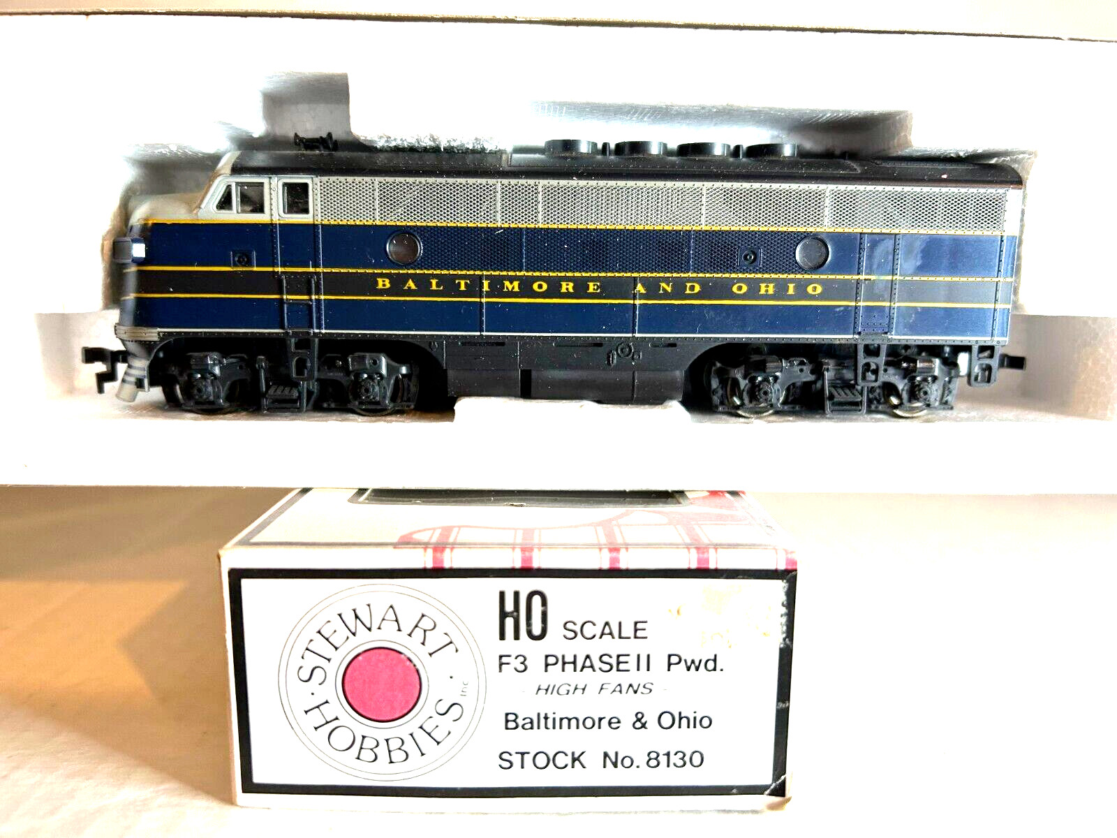 STEWART #8130 B.& O. EMD F-3A Phase Ii w/High Fans Diesel Loco NO# H.O. 1:87