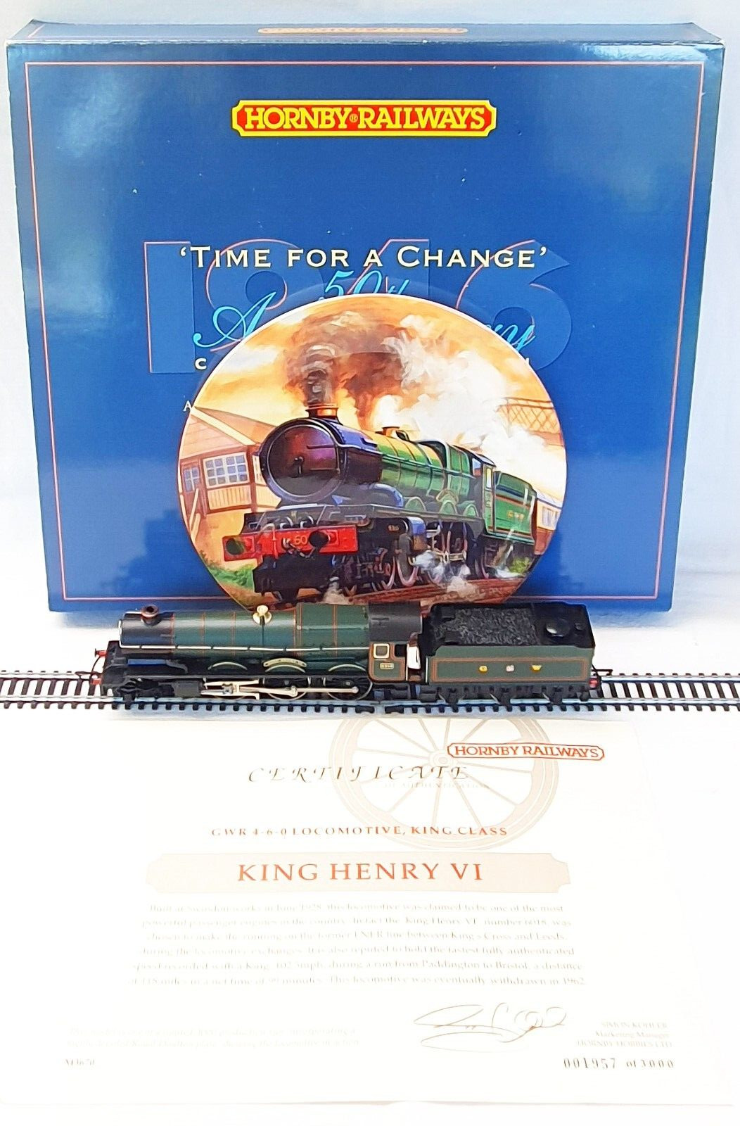 Hornby OO HO British GW King Class “HENRY VI” Steam Locomotive ROYAL DOULTON MIB