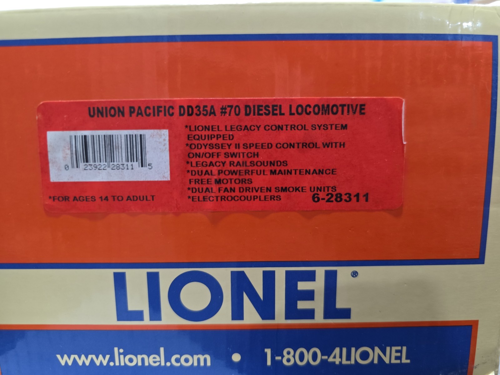 Lionel Legacy O Gauge 6-28311 Union Pacific DD35A Diesel Loco UP 70 Runs Ex/Box