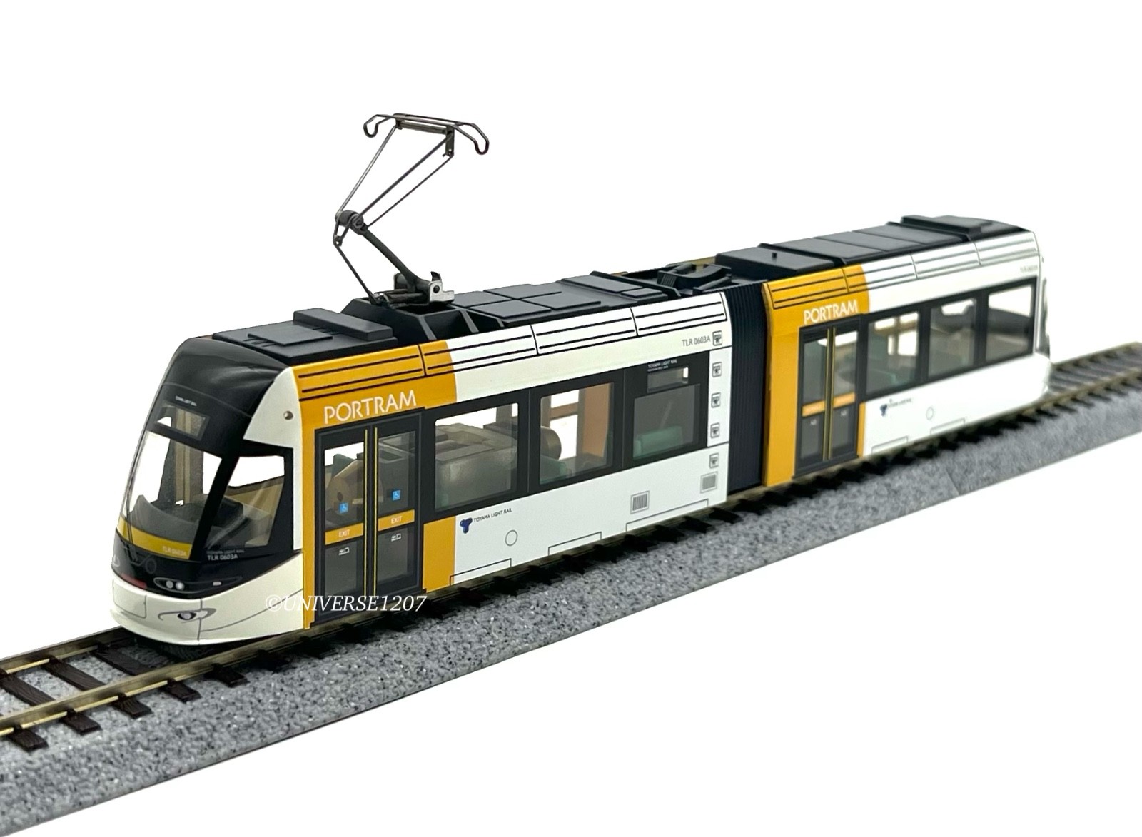 HO Scale Endo Toyama Light Rail Tram TLR0600 Yellow H0 Gauge Streetcar LRT VHTF
