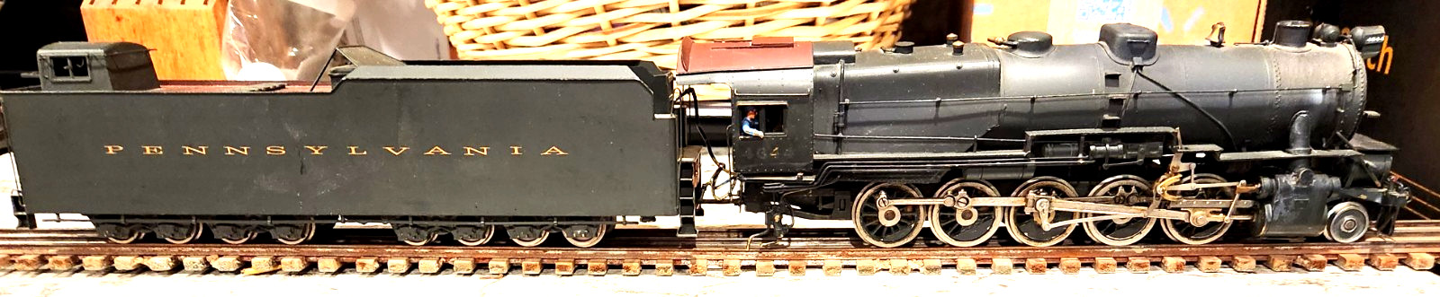 Original O Scale 2 Rail KTM US Hobbies Pennsy 2-10-0 Decapod with original box.