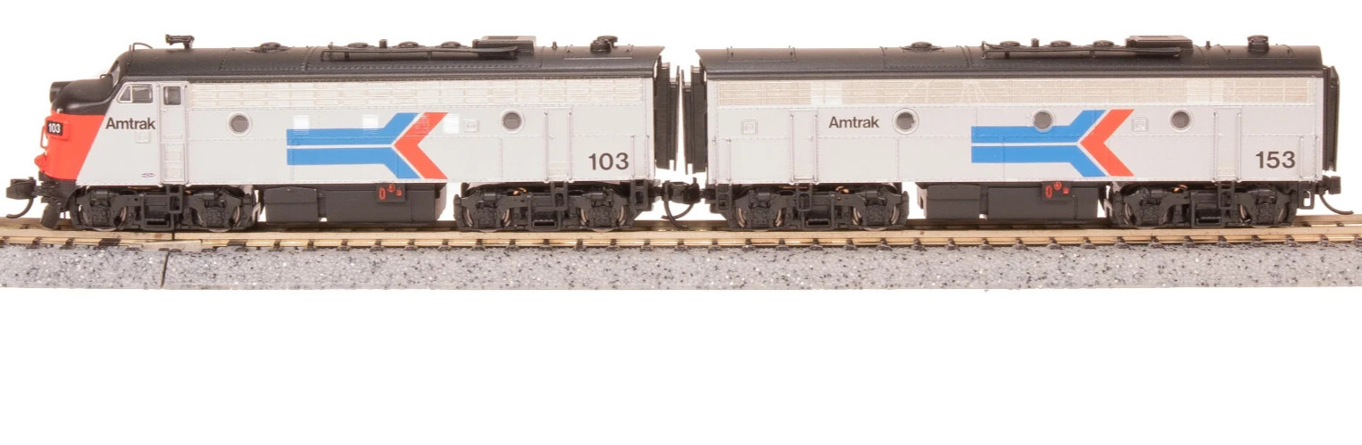 BROADWAY LIMITED 9240 N EMD F7 AB SET Amtrak 103/153 Ph I A-unit Paragon4 Sound