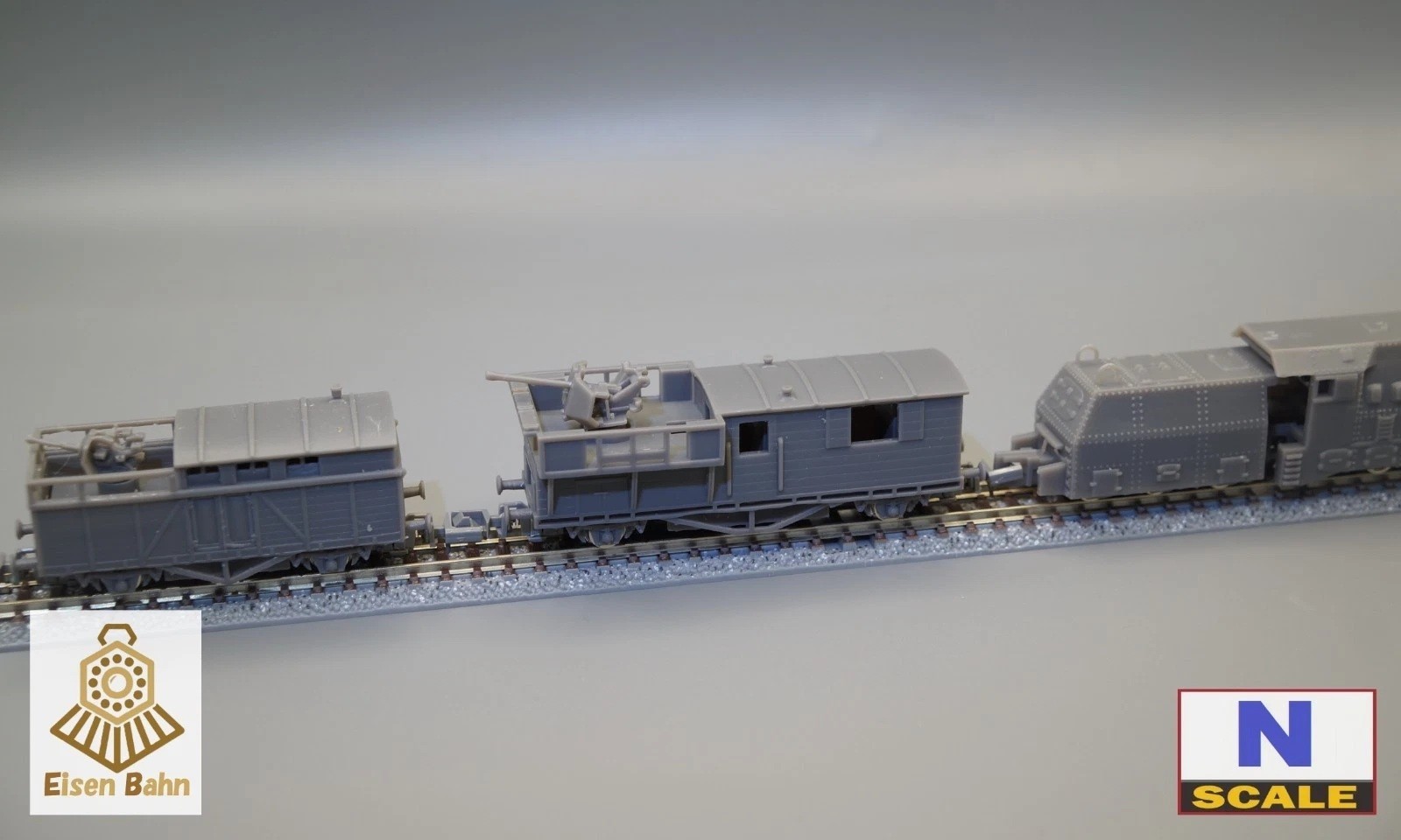 1/160 (N-scale) German Rs Wagon & flak37 /w wheels & coupliers resin kit
