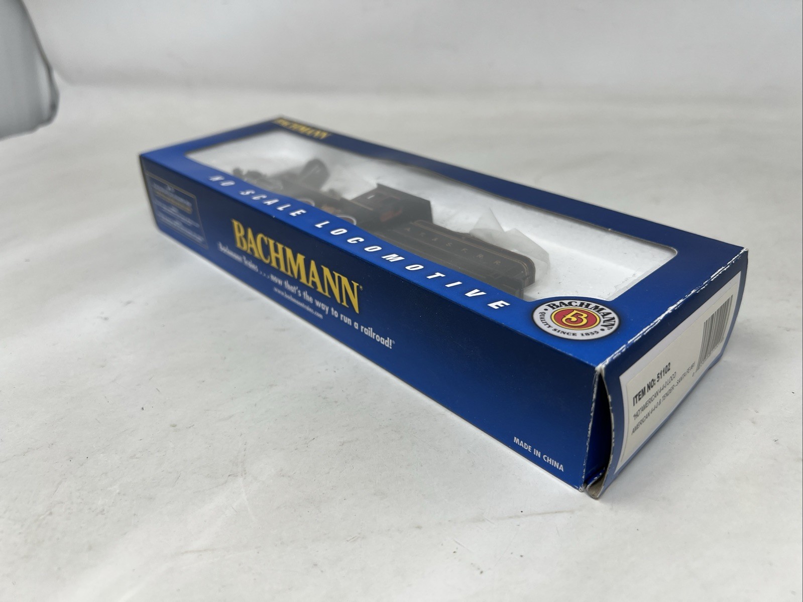 HO BACHMANN AMERICAN 4-4-0 ATSF LOCOMOTIVE W/TENDER #51102
