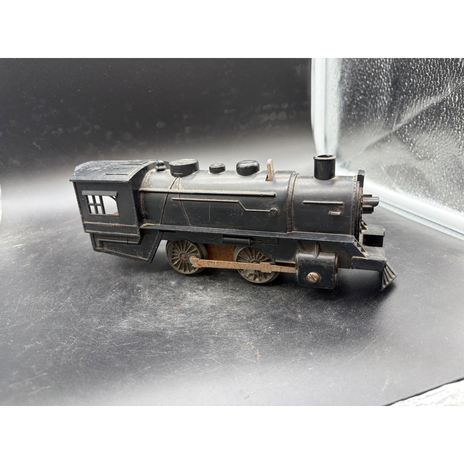 Vintage Black Plastic Steam Locomotive Toy Train Engine