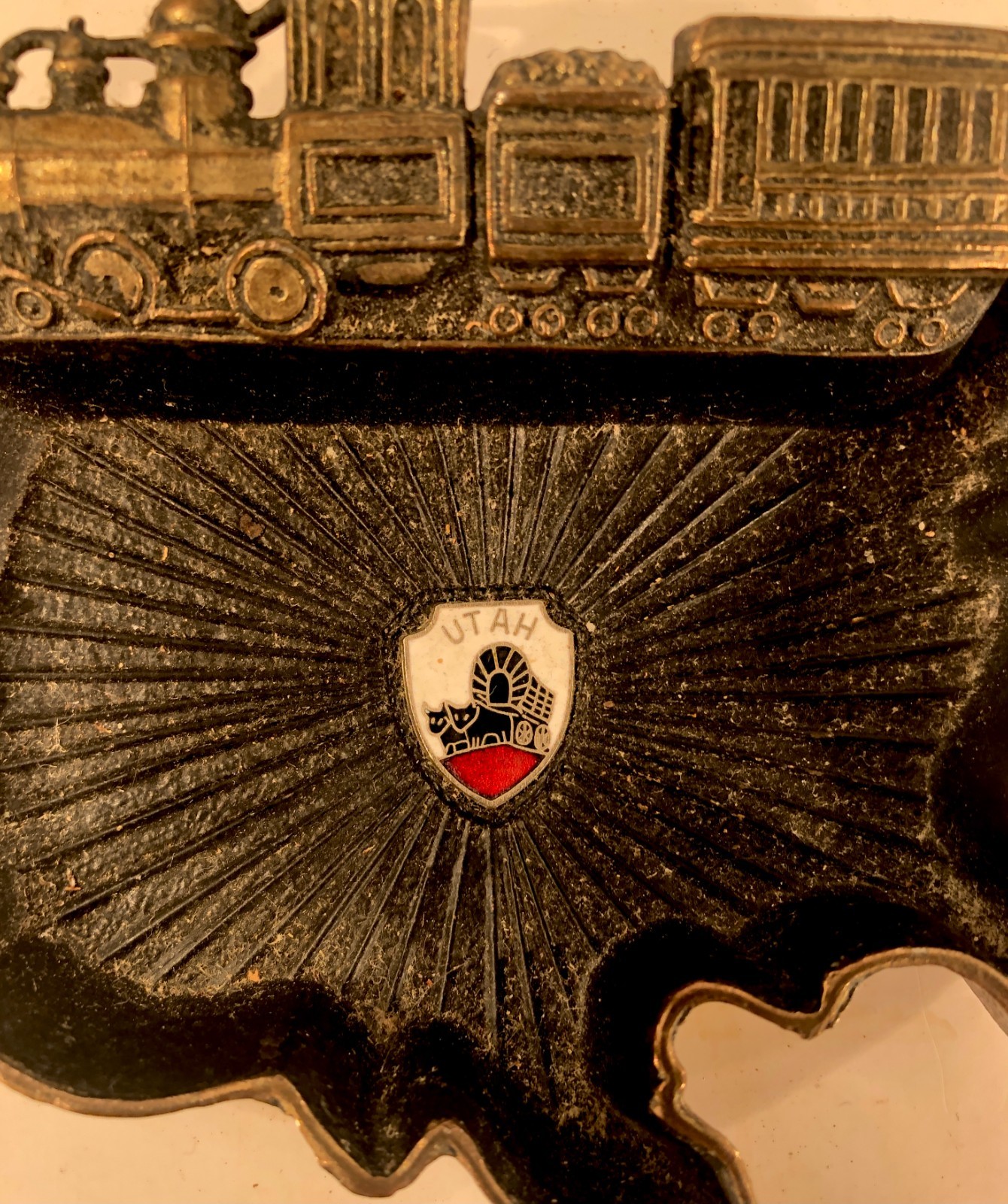 Vintage Union Pacific Locomotive No. 119 Utah Transcontinental Railroad Ashtray