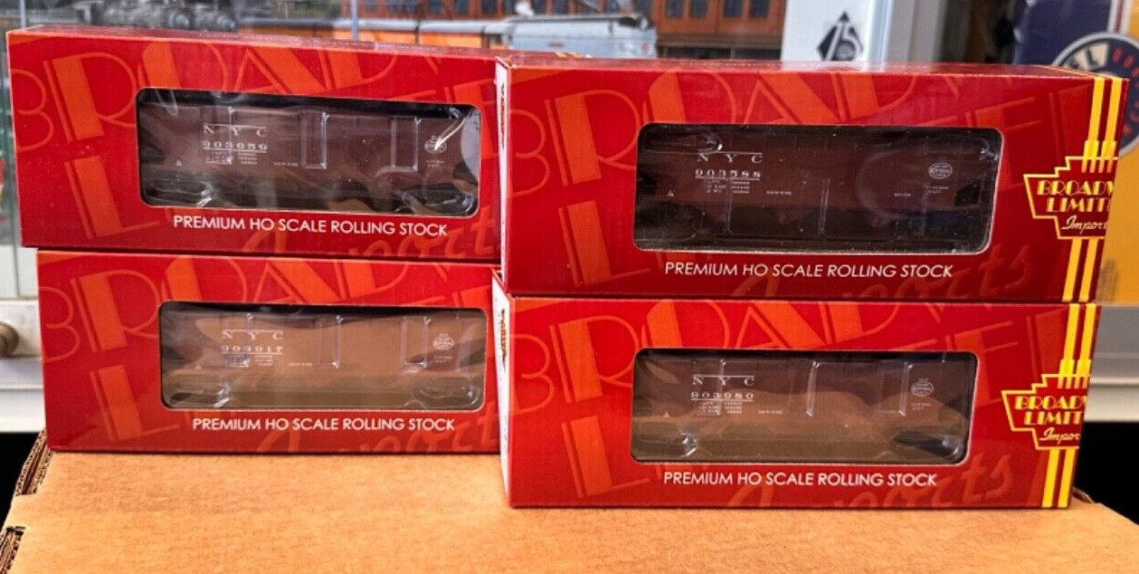 4-Pack Set NYC New York 70 Ton 3-Bay Hopper Car Broadway Limited HO Trains 7376