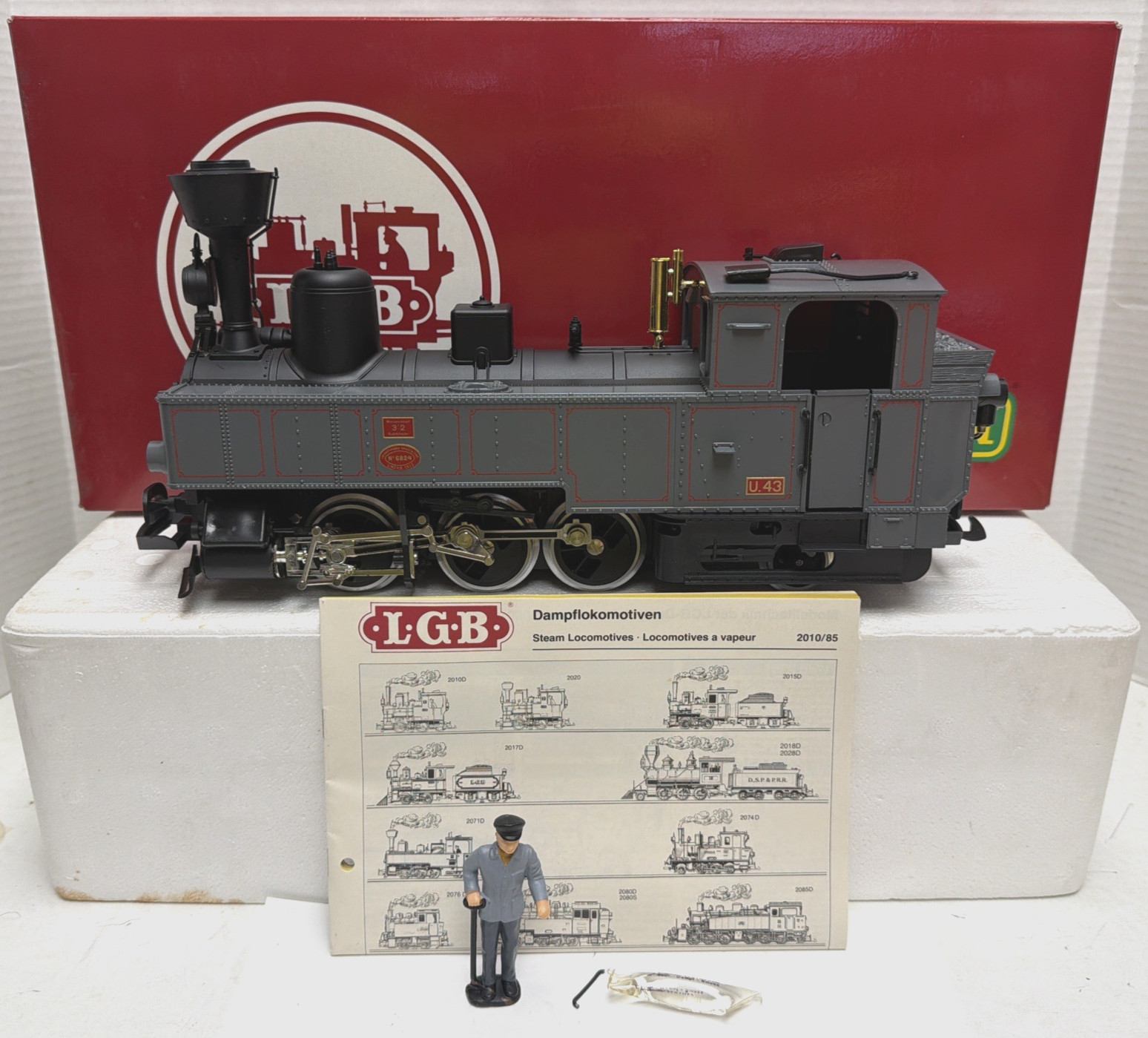 LGB LEHMANN G-GAUGE 2070D TANK STEAM LOCOMOTIVE U43 GRAY IN OB