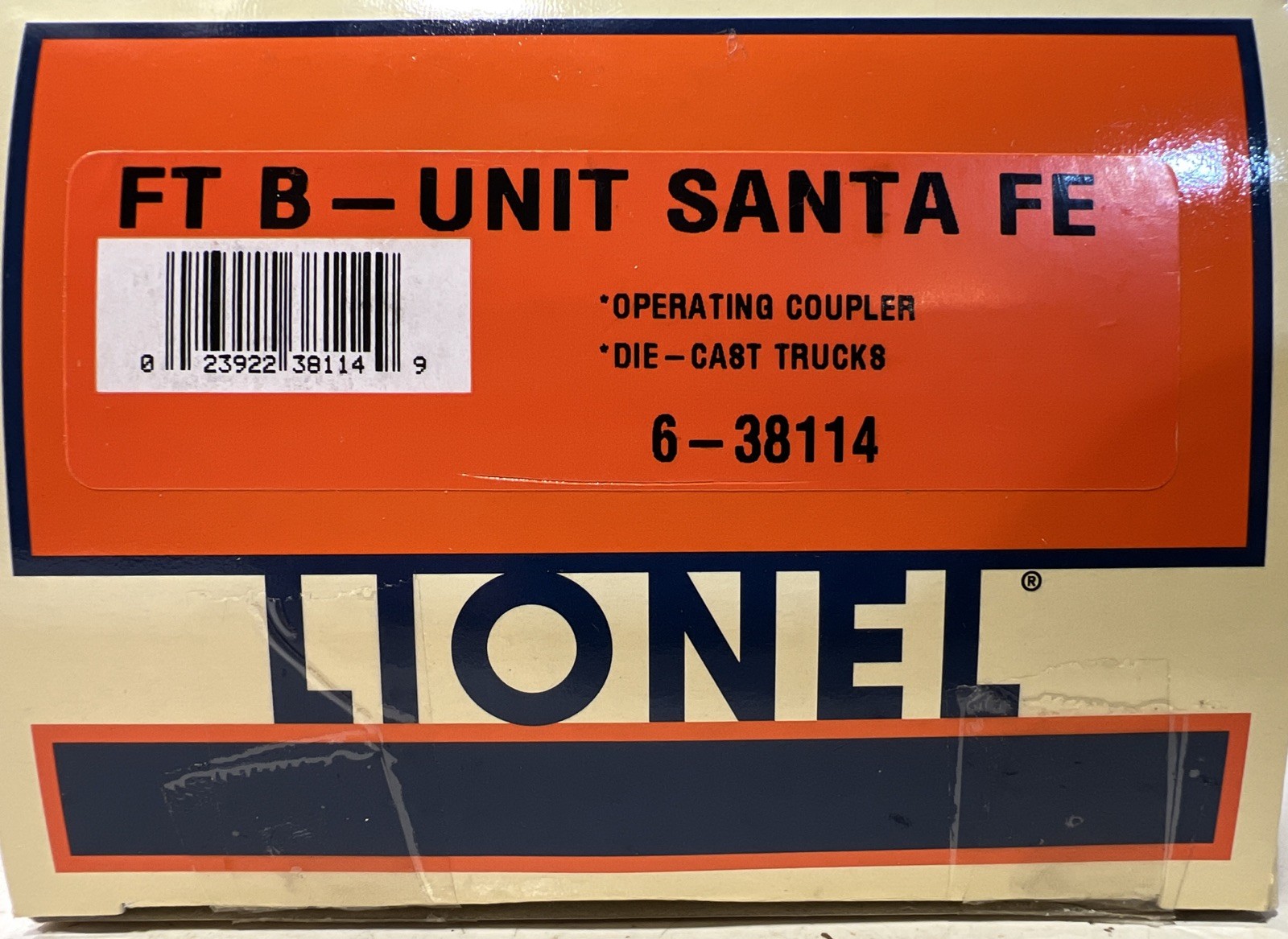 Lionel 6-38114 O Gauge Santa Fe FT B-Unit In Box