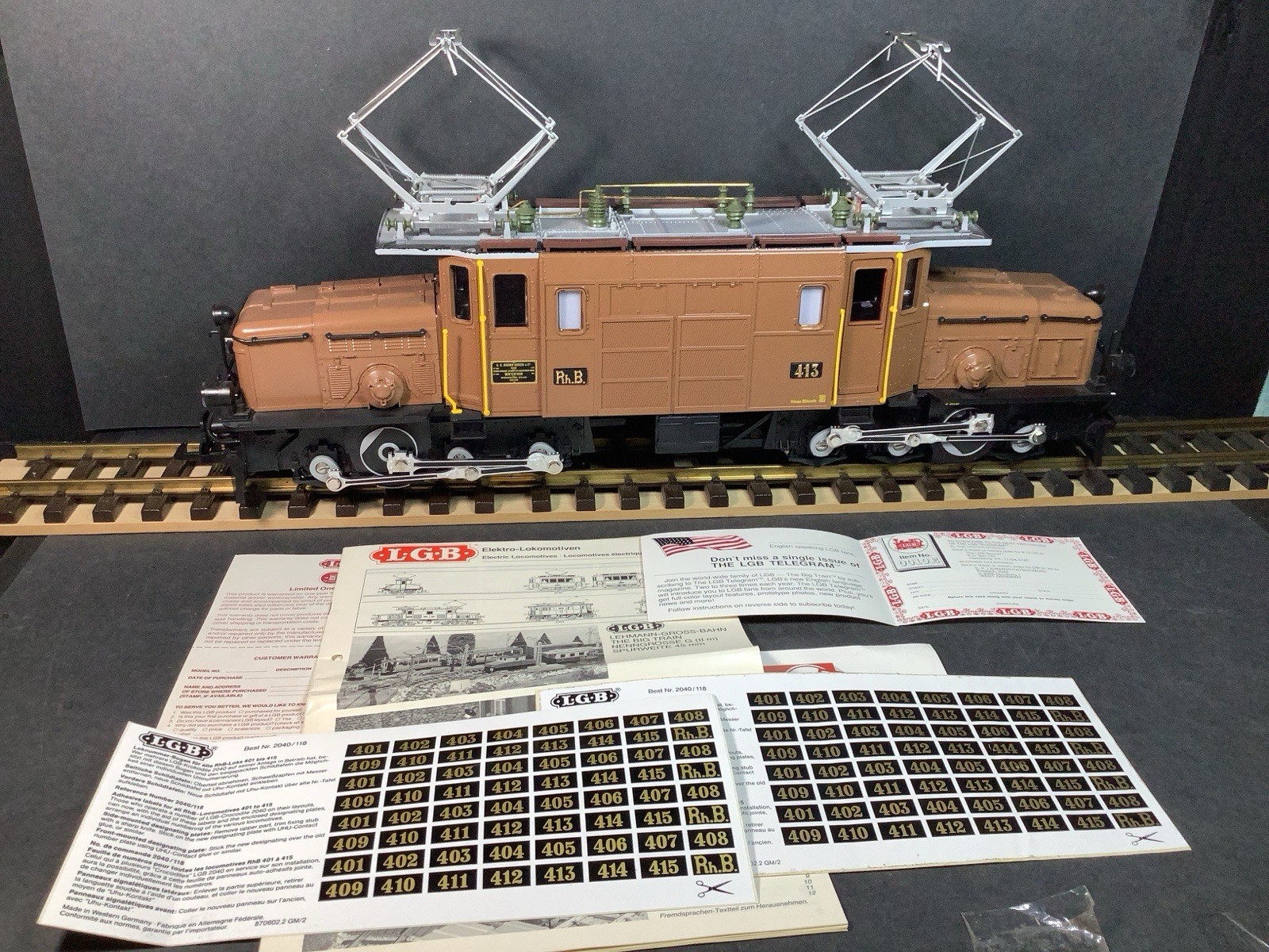 LGB 2040 RHB Electric Locomotive Lehmann Gross Bahn with Box Germany In Box