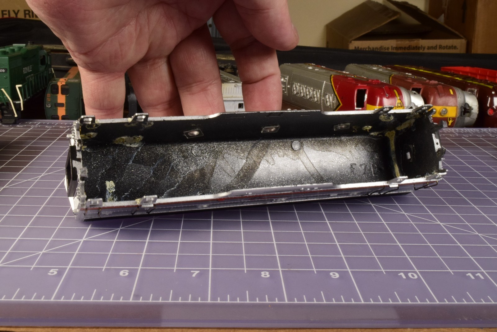HO SHELL from kit F7B, metal door railings, laminate windows all around