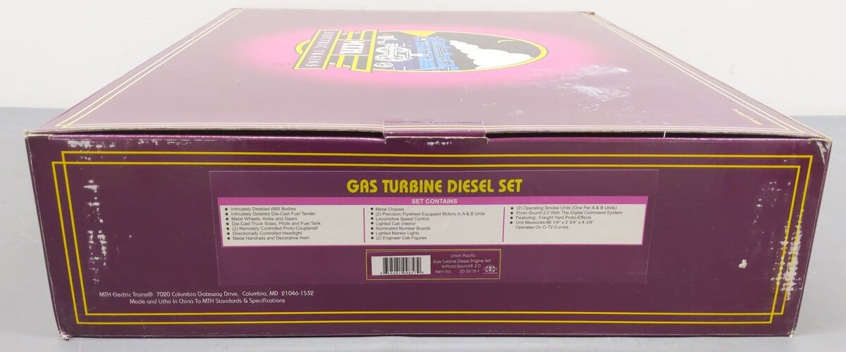 MTH 20-2615-1 O Gauge UP Gas Turbine Diesel Engine Set w/PS 2.0 #26/26B/26 EX