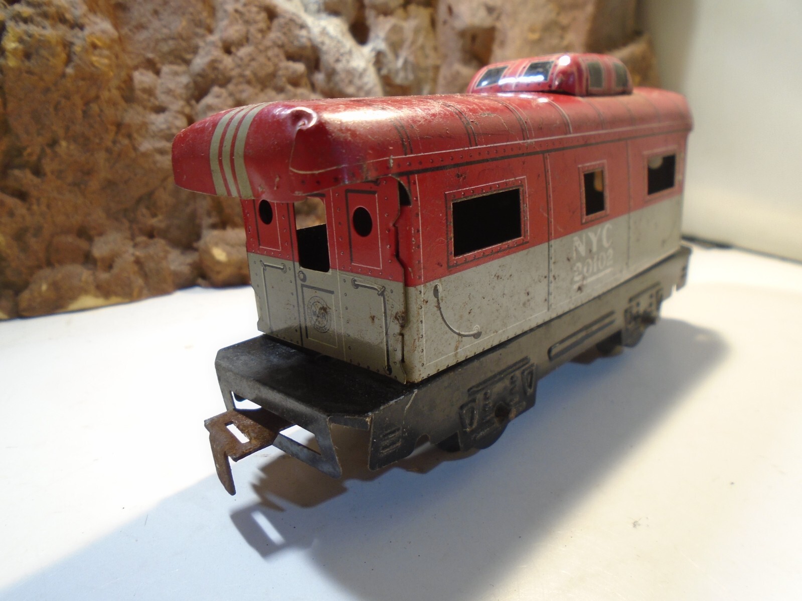 MARX VINTAGE TINPLATE LITOGRAPH CABOOSE NYC 20120, GOOD CONDITION 5-193-5