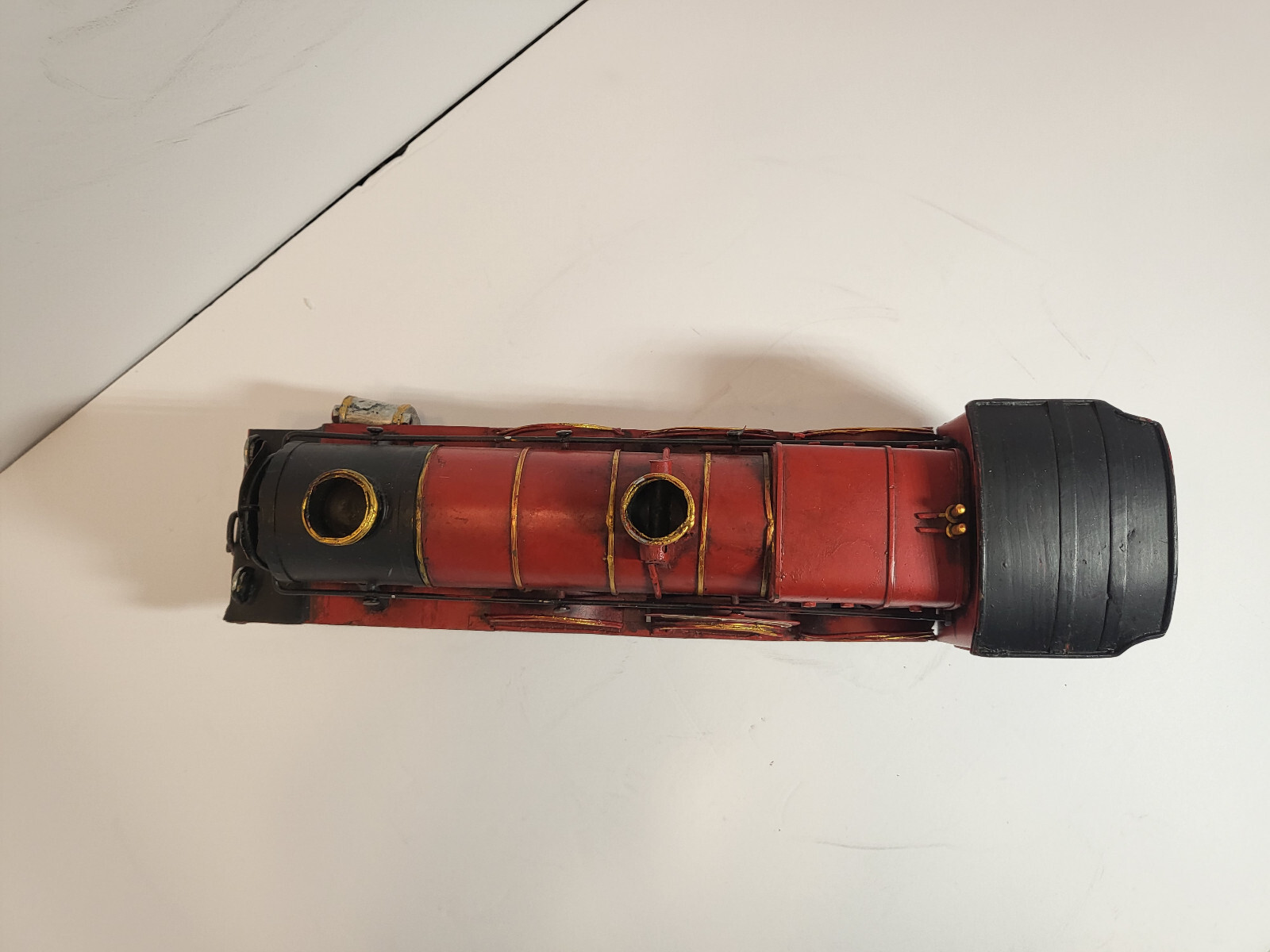 Vintage-Look Red Locomotive Tin Metal Steam Train Engine Model 14 ” Long