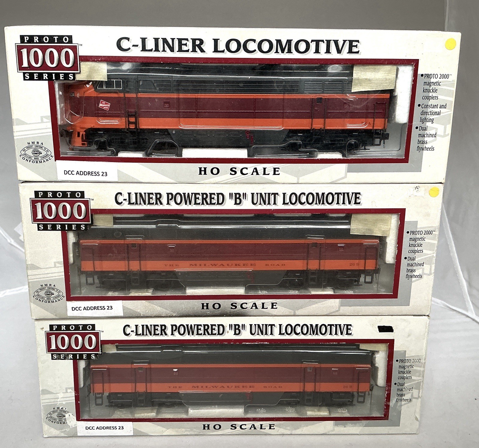 Proto HO C-Liner A-B-B Set All DCC Powered A-Unit also sound #23A 26B 26B KD’ S