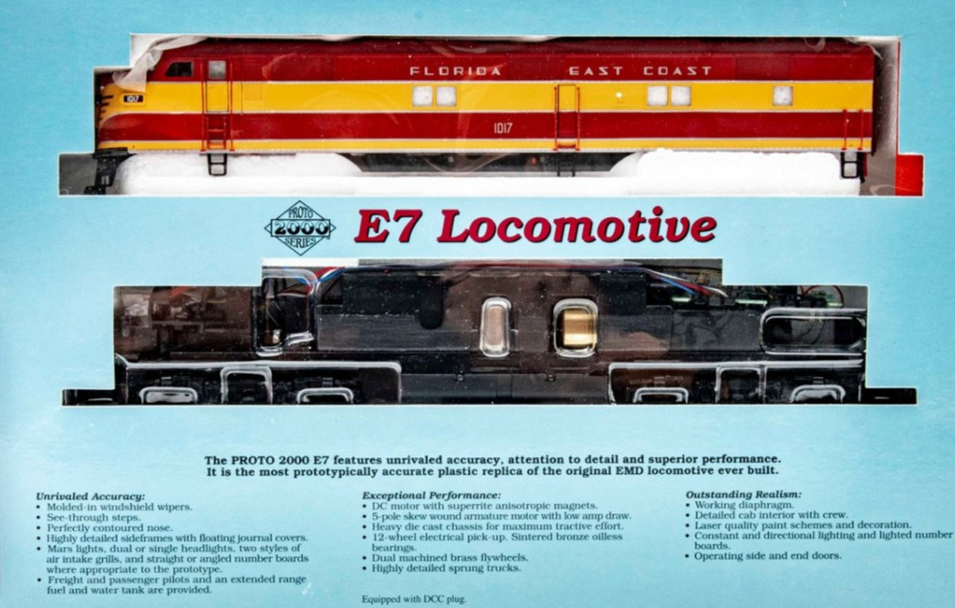 Proto 2000 Series E7 Locomotiv #21079 FEC #1017 A Mars LigtHO Florida East Coast