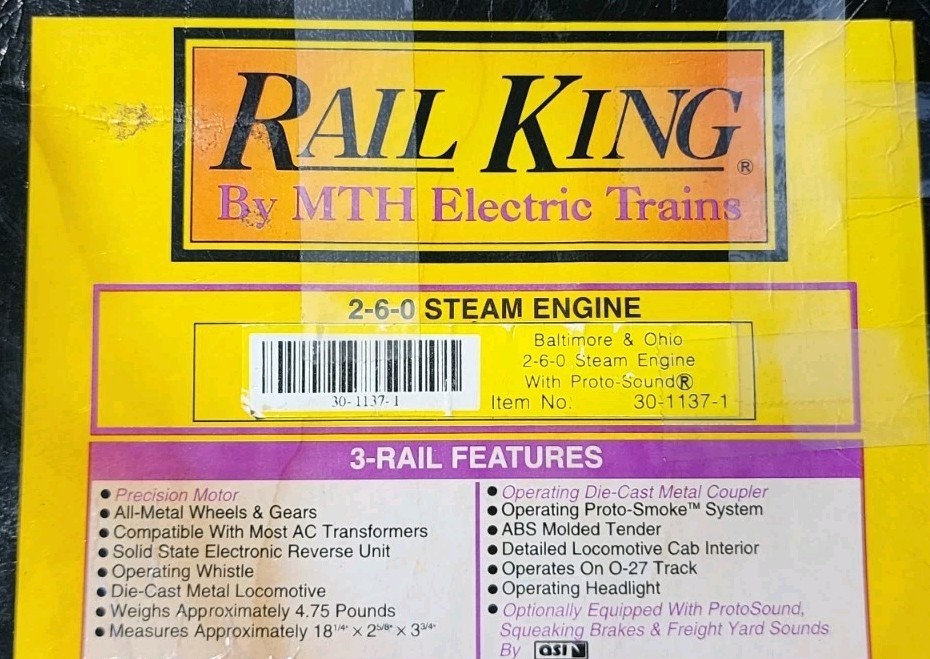 Railking By MTH O Scale 2-6-0 Steam Engine Baltimore & Ohio #946