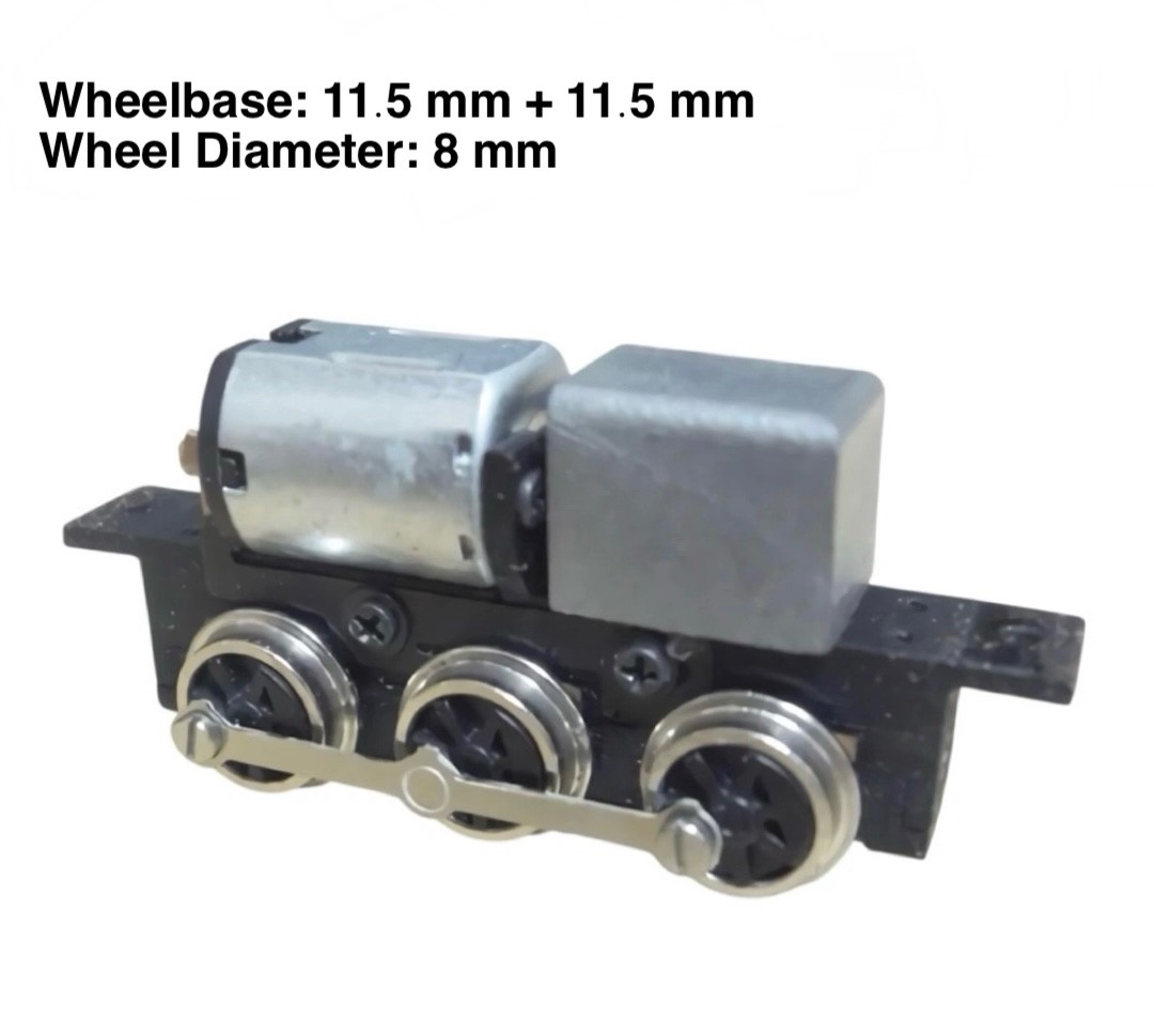 N/HOn30/HOe/009 Gauge 0-6-0 Rod-Driven Locomotive Power Drive Chassis 23mm/8mm