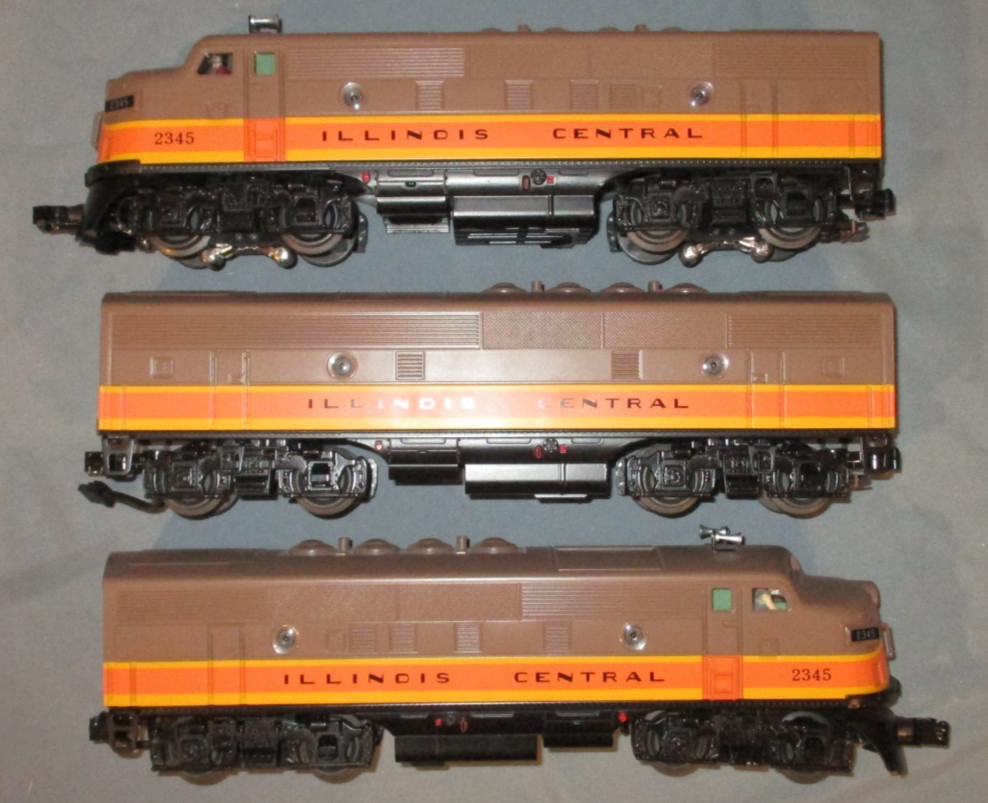 MTH 30-2775-1 Illinois Central F-3 A-B-A w/ Smoke & Snds PS2 3v O ga wks/ Lionel