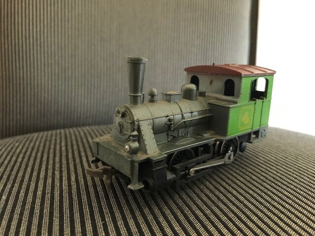 Playart HO Scale 0-4-0 Steam Engine #4 H-602 Green Brown Metal-Silver