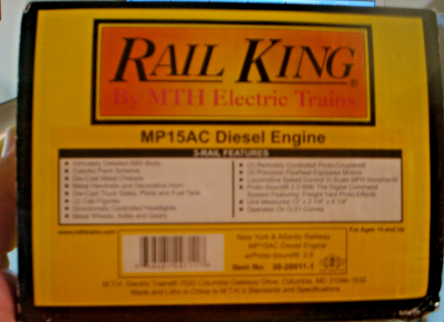 O SCALE. RAIL KING.NEW YORK & ATLANTIC RAILWAY. MP15AC DIESEL ENGINE # 151