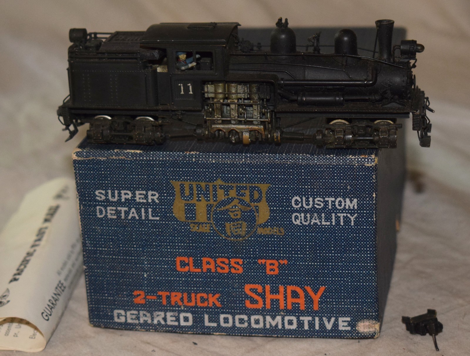 United PFM Pacific Fast Mail Brass Class B 2-Truck Shay Locomotive – HO in Box