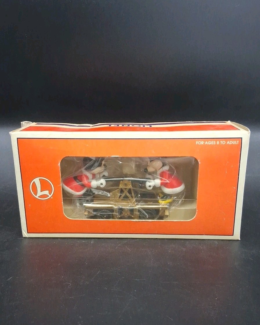 (B) Lionel 6-18433 Mickey Minnie Mouse Disney Christmas Handcar O Gauge