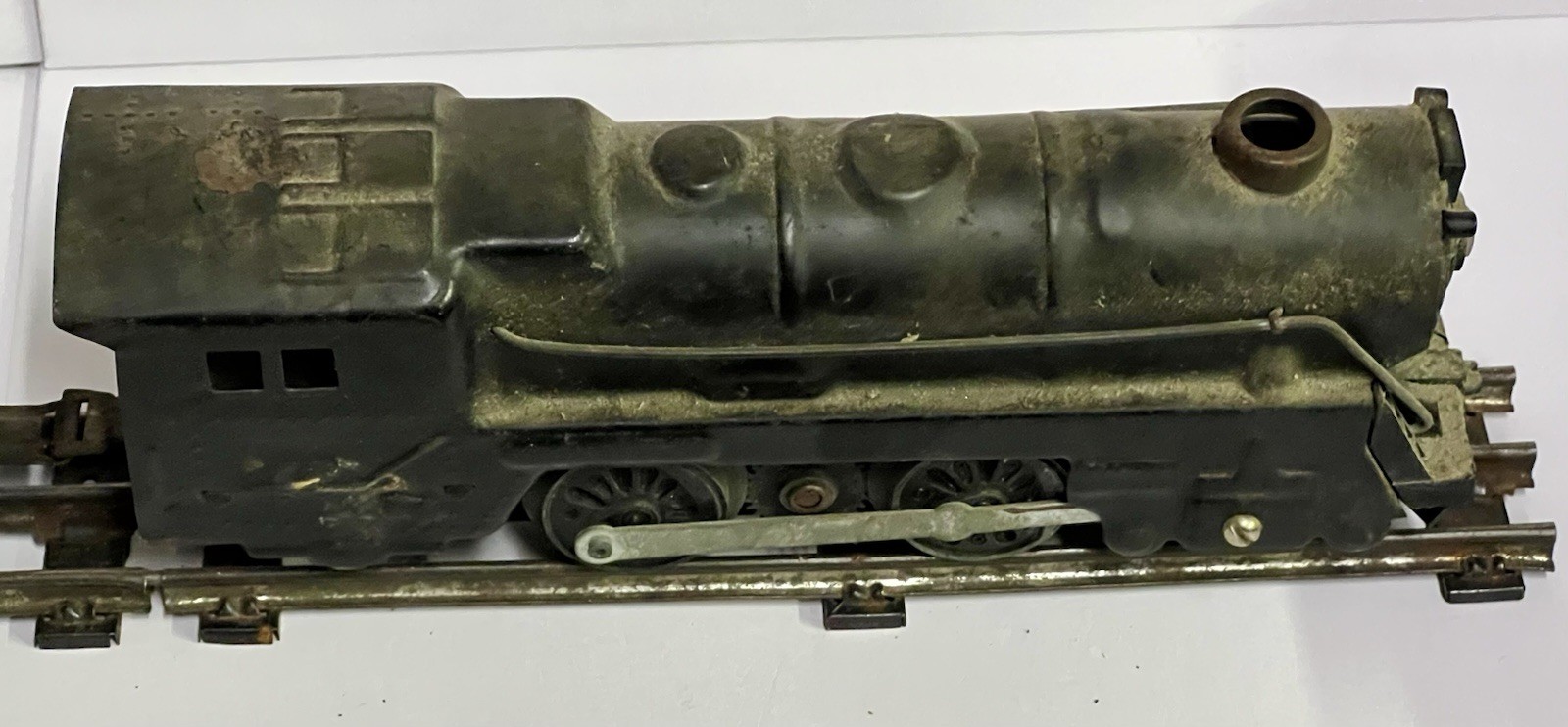 Vintage Metal Steam Locomotive Engine w/ Lionel Whistle Coal Tender Train Pair