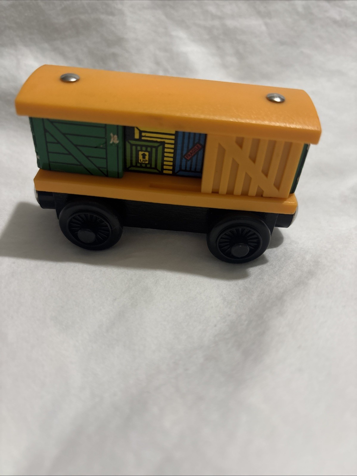 Thomas the Train & Friends Box Car Good Condition, Learning Curve. Yellow Green