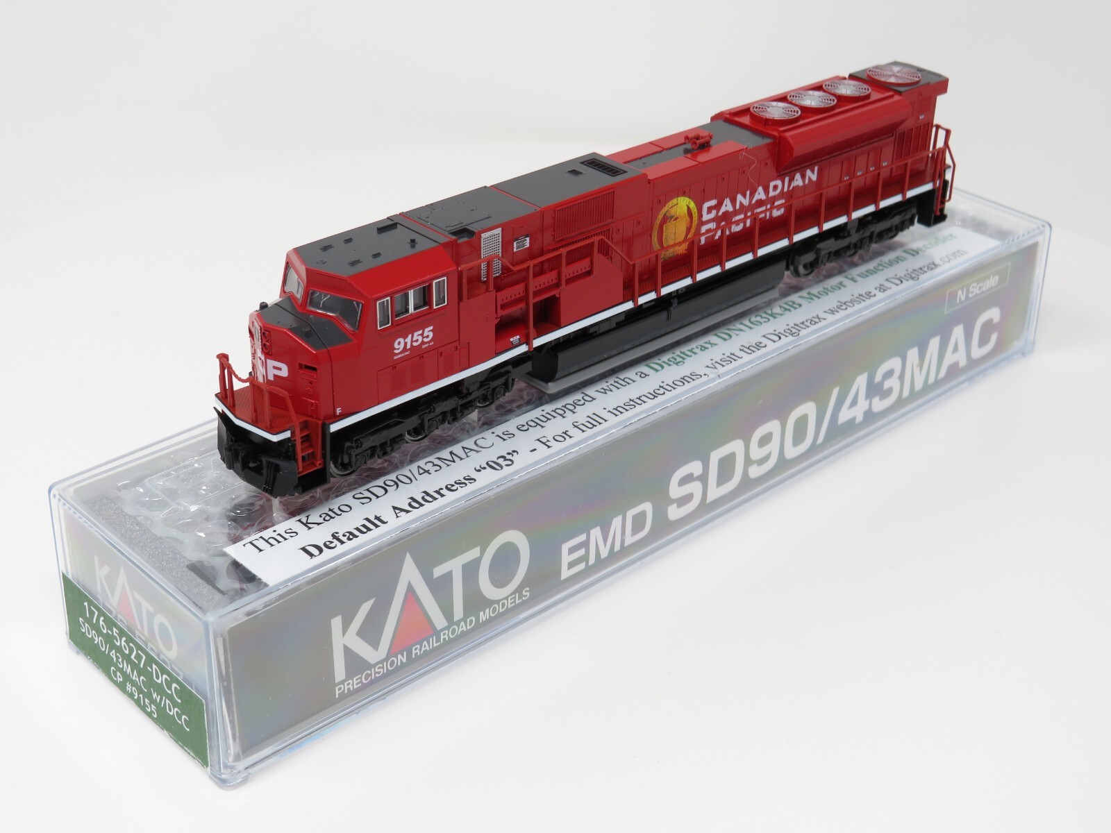 Kato N 176-5627-DCC Canadian Pacific EMD SD90/43MAC Diesel Locomotive Train