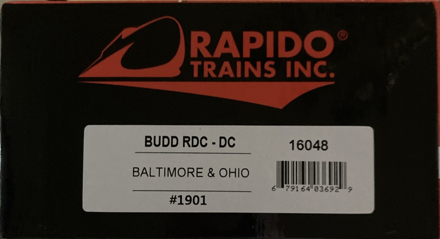 Rapido 16048 Budd RDC-1 Phase 1B Baltimore & Ohio #1950
