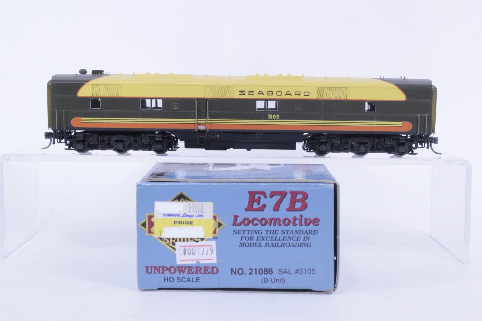 Life Like Proto 2000 HO Scale Seaboard #3105 E7B Non-Powered Locomotive