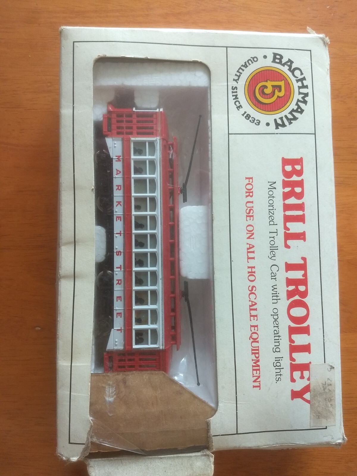 Bachmann Market Street HO Scale Brill Trolley new with box untested