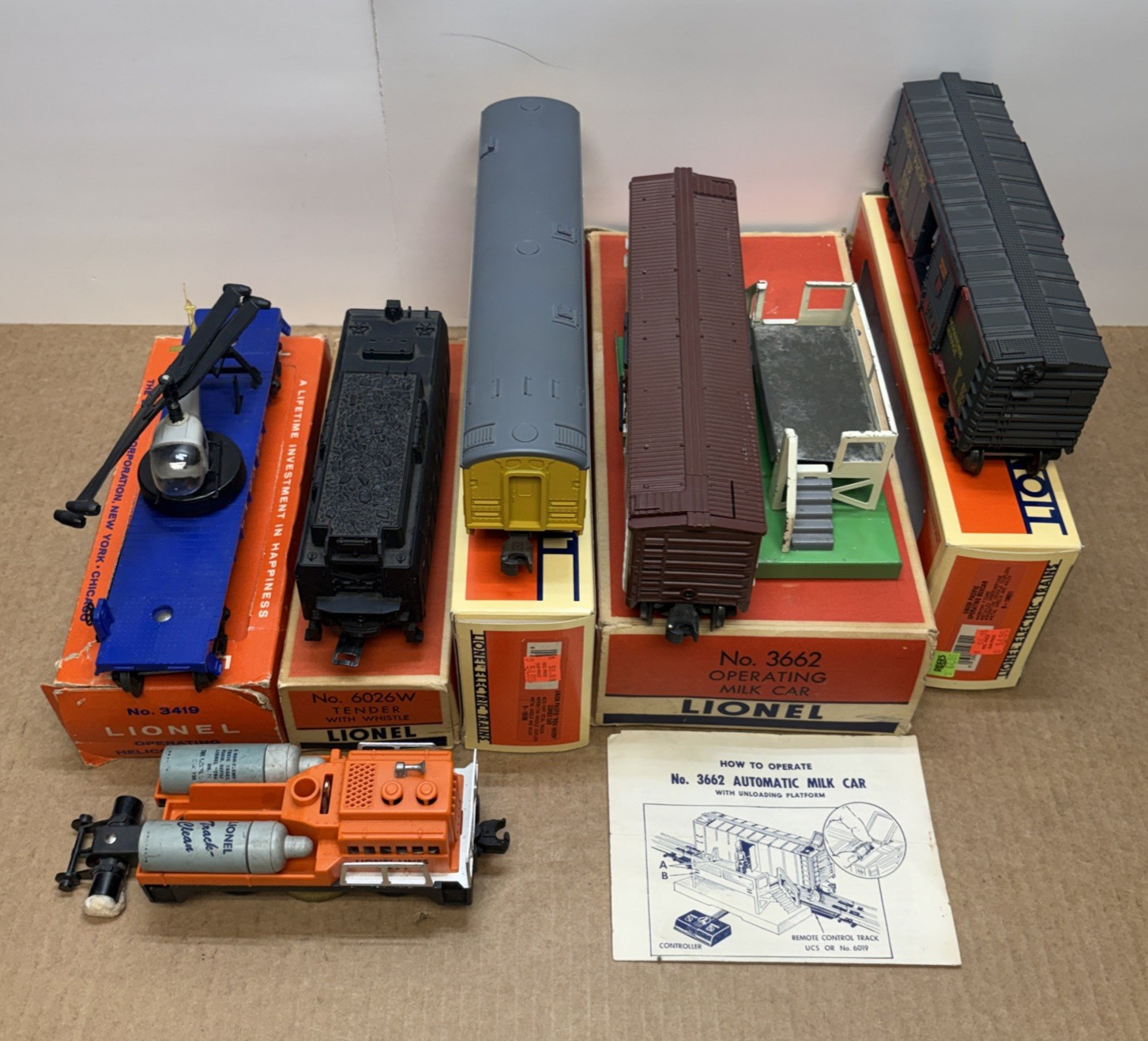 Vintage Lionel O Gauge Electric Trains Union Pacific Vintage Train Car Set