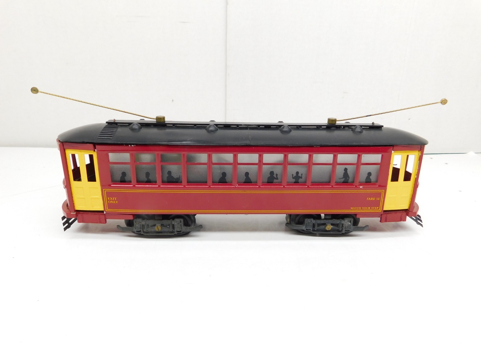 BOWSER No. 551-050126 BRILL O GAUGE 2-RAIL TIN PLATE RED TROLLEY