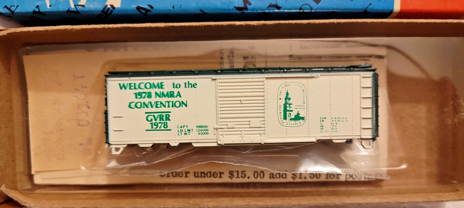 N Scale Con Cor 1978 NMRA Convention box car GVRA 1978