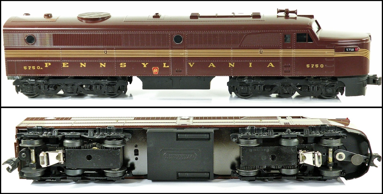 Williams AC-29 Pennsylvania PRR Alco PA A-A Set Tuscan 5-Stripe w/Horn Unused