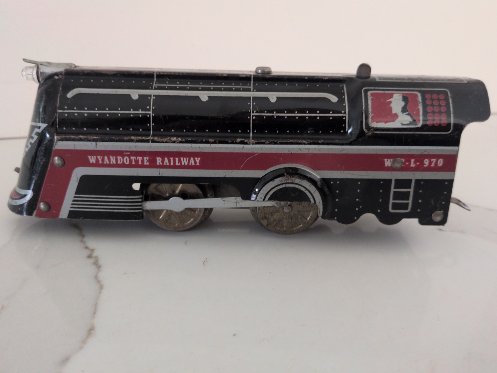 Wyandotte Prewar Tin Windup Locomotive WRL 70 O Gauge Prewar Tested And Runs