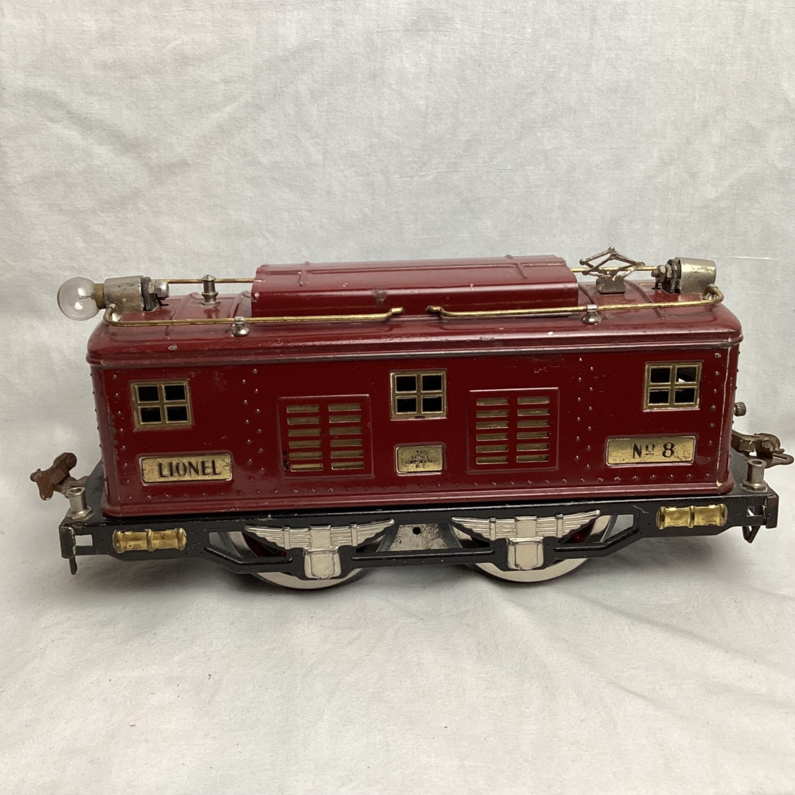Lionel Prewar #8 Electric Locomotive Type 1 Maroon Paint 1925- UNTESTED