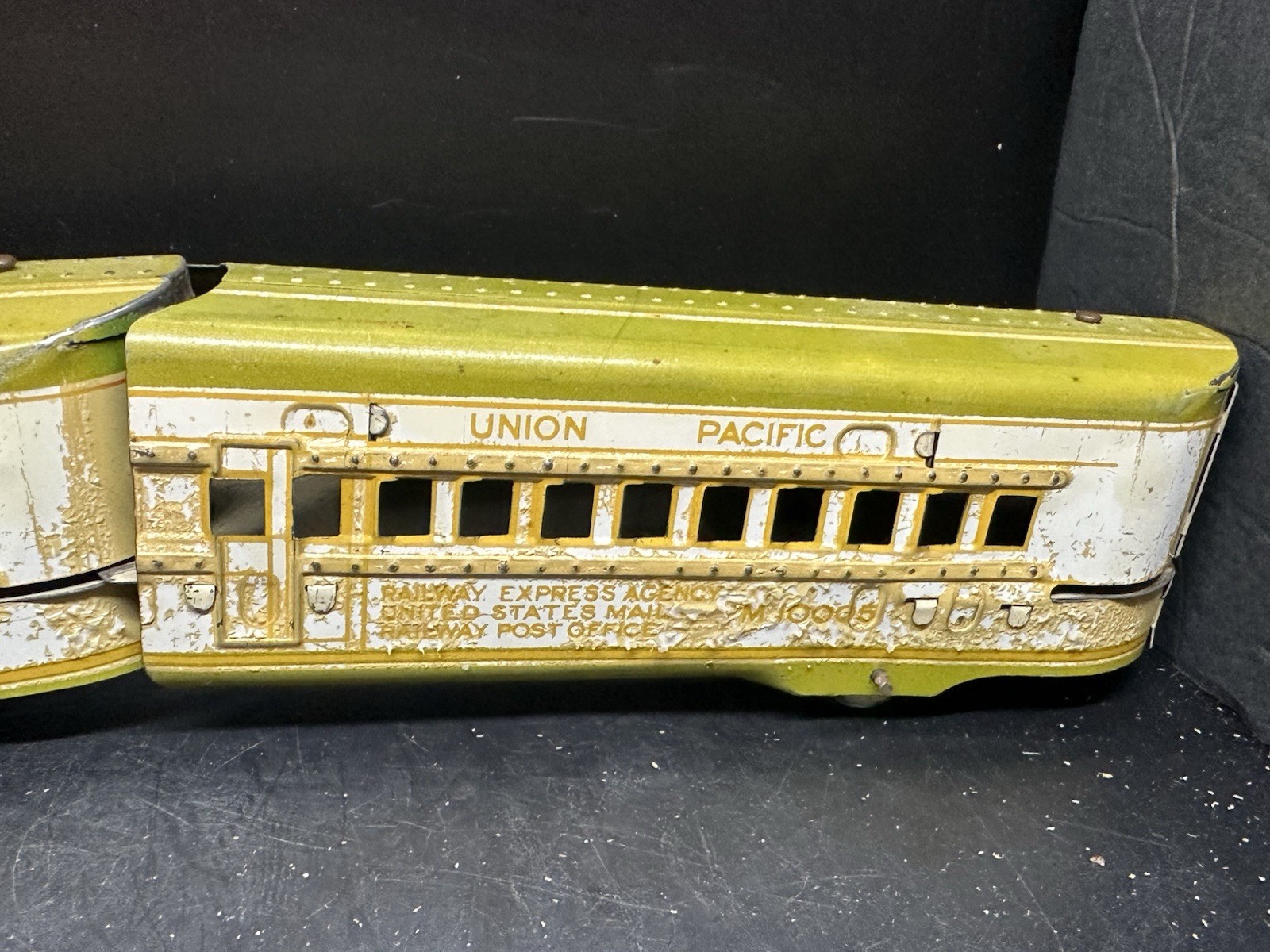 READ 1940 Marx Tin Litho Union Pacific Train Set 9066W M10005 O Gauge Steamline