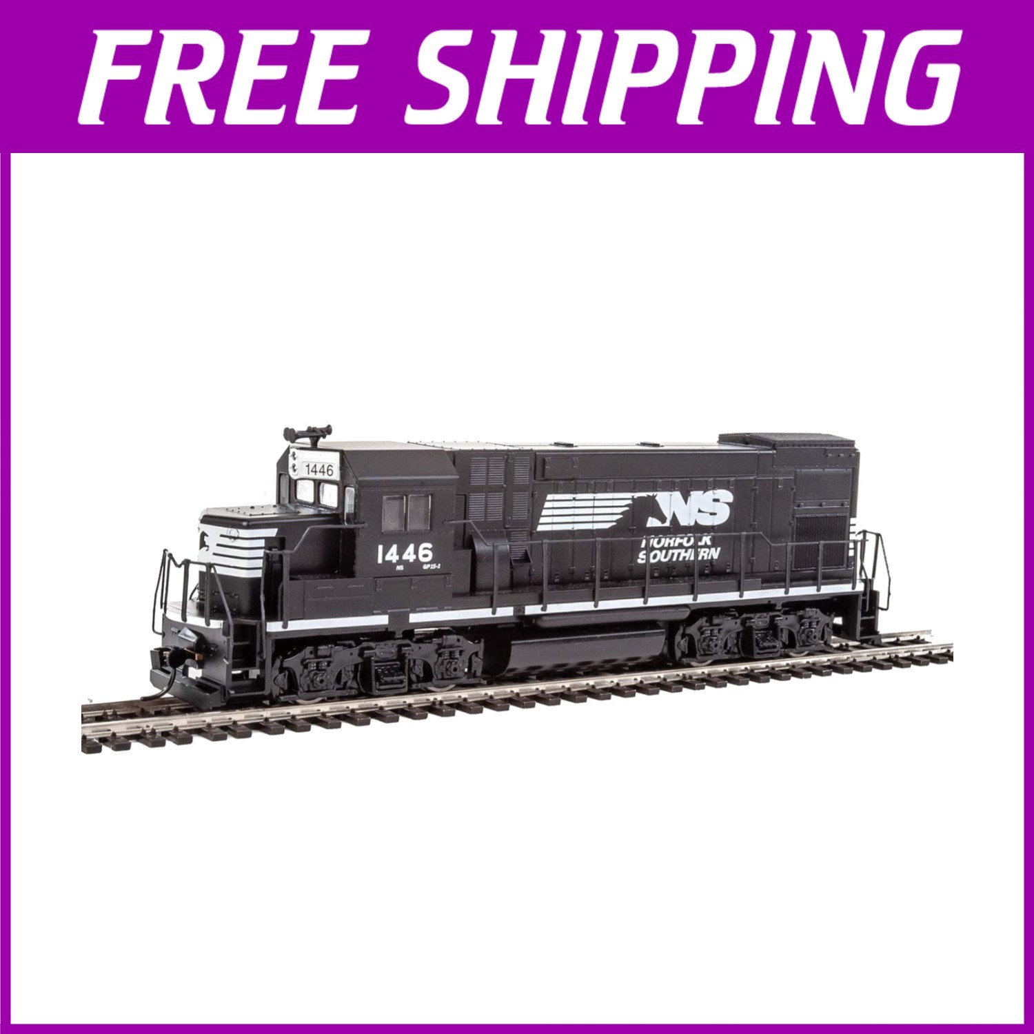 Black, White Norfolk Southern Trainline Locomotive//
