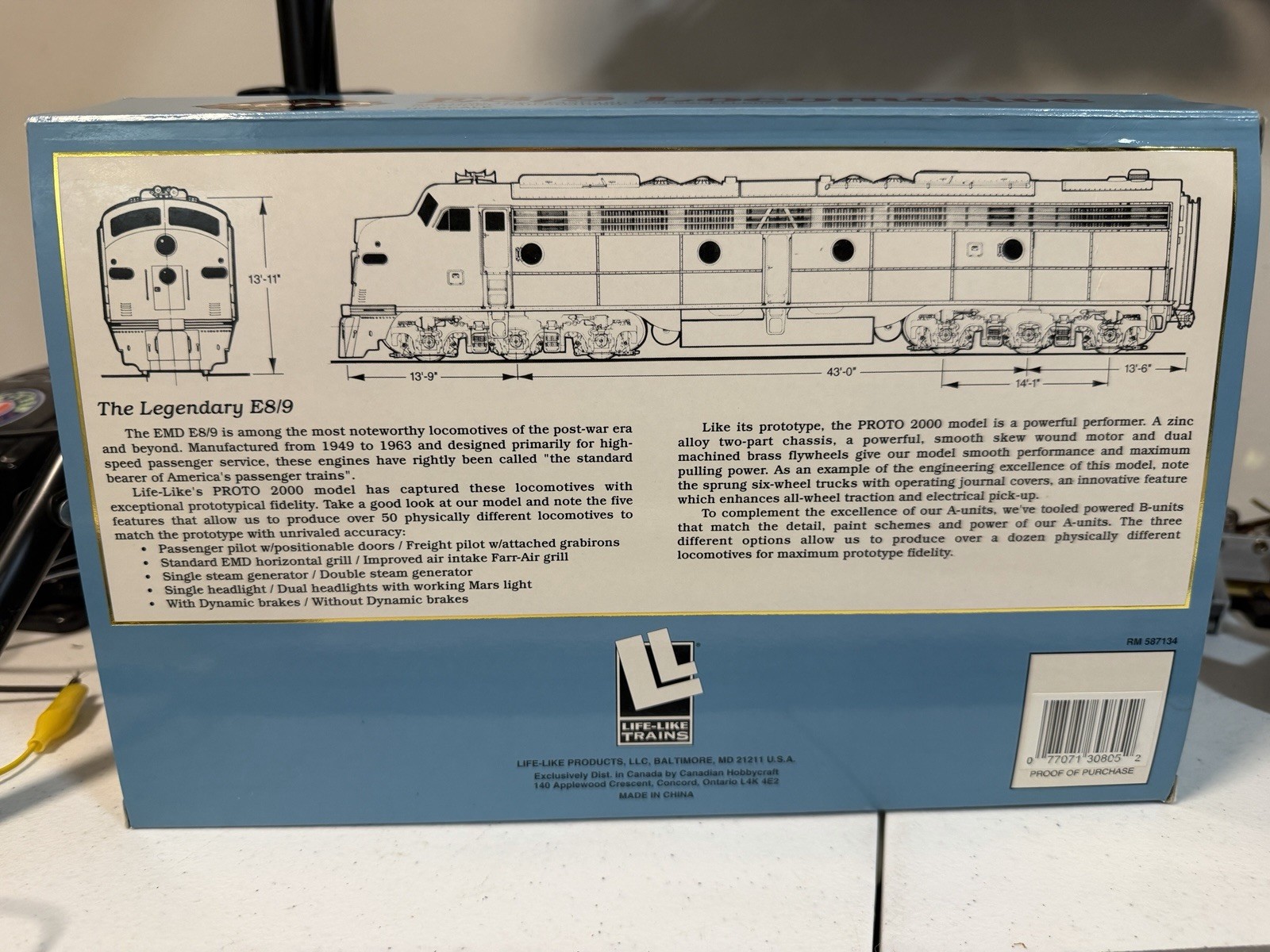 Proto 2000 Ho 1/87 Limited Editon Frisco E8/9 Diesel Locomotive #2022 LN/OB Rare