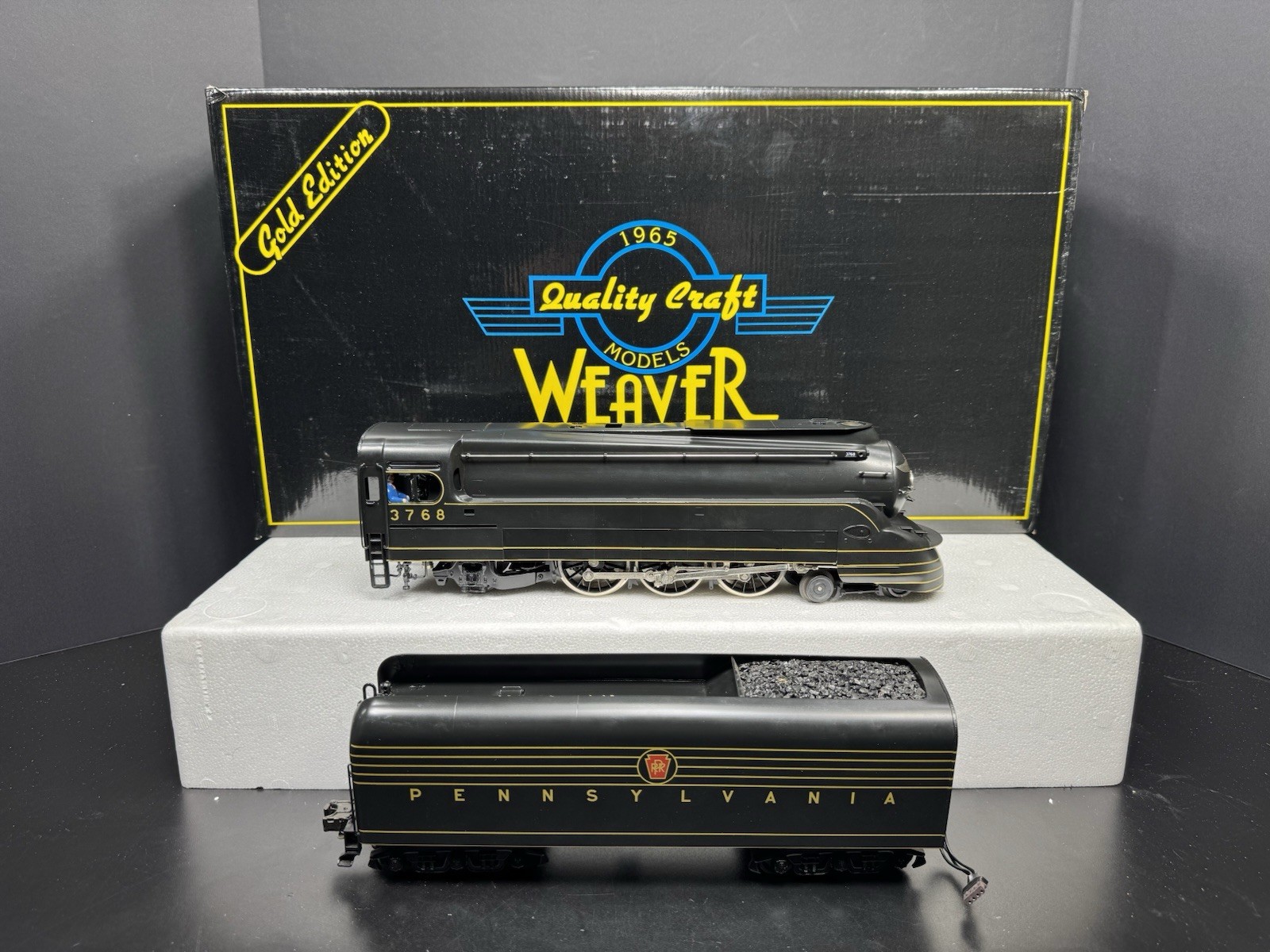 Weaver 3-rail brass Pennsylvania PRR Torpedo 4-6-2 Pacific steam engine #3768 EX