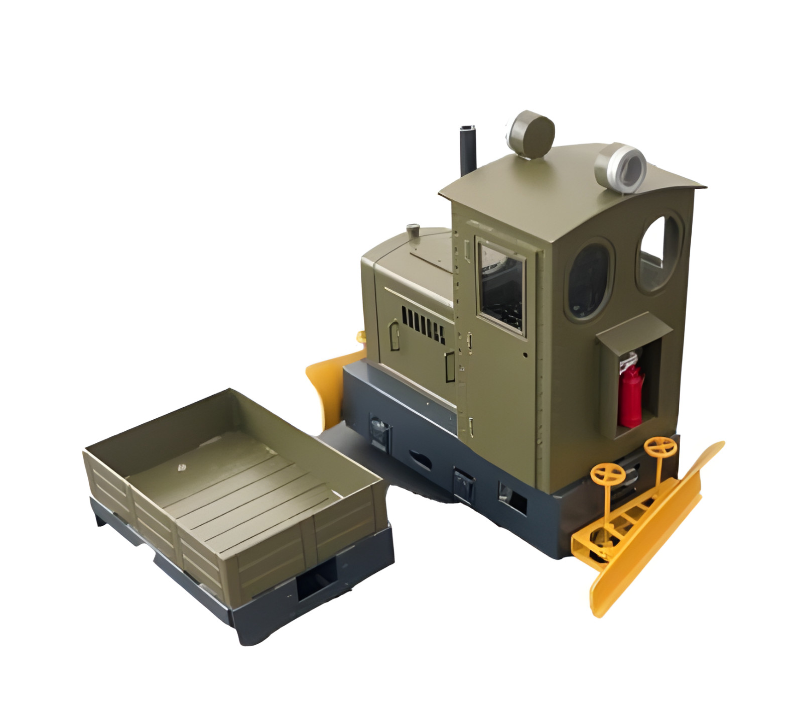 0n18 Scale Snow Plow Diesel Locomotive & Open Wagon PH On18/O9 Gauge MOW Engine