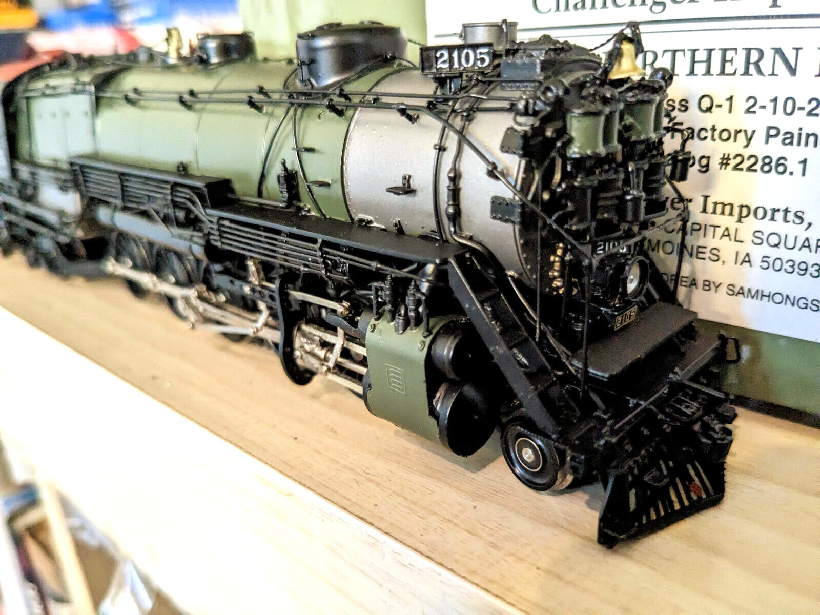 RARE! *CHALLENGER BRASS GN CLASS Q-1 2-10-2 HO *GLACIER PARK *LAMPS *RUNS GREAT!